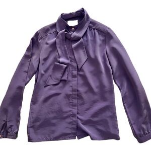 Pendleton Country Sophisticates_ Elegant Purple Blouse with Ribbon